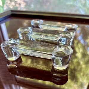 Vintage Clear Glass Knife Rest Set of 3